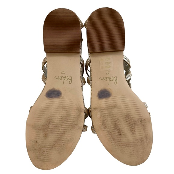 Boden Gold Metallic Leather Filigree Flat Thong Sandals Size 37/ US 6 - Picture 12 of 16